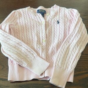 Polo by Ralph Lauren Light Pink Cable Knit Cardigan